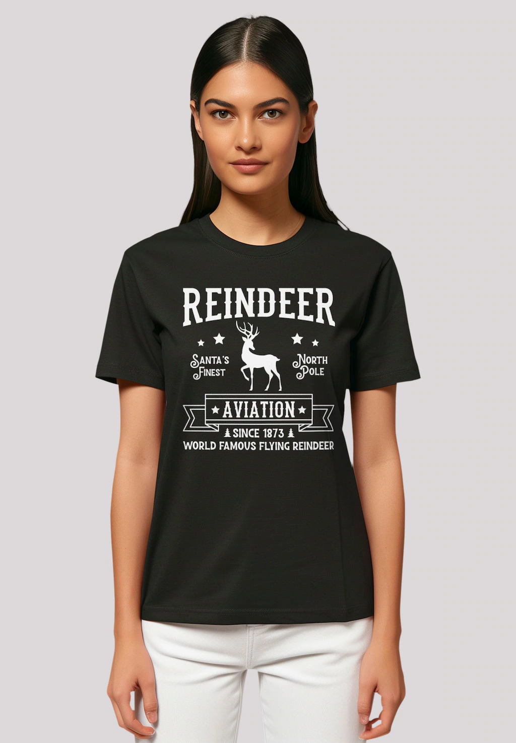 F4NT4STIC T-Shirt "Reindeer Aviation Retro Weihnachts Sign", Premium Qualit günstig online kaufen