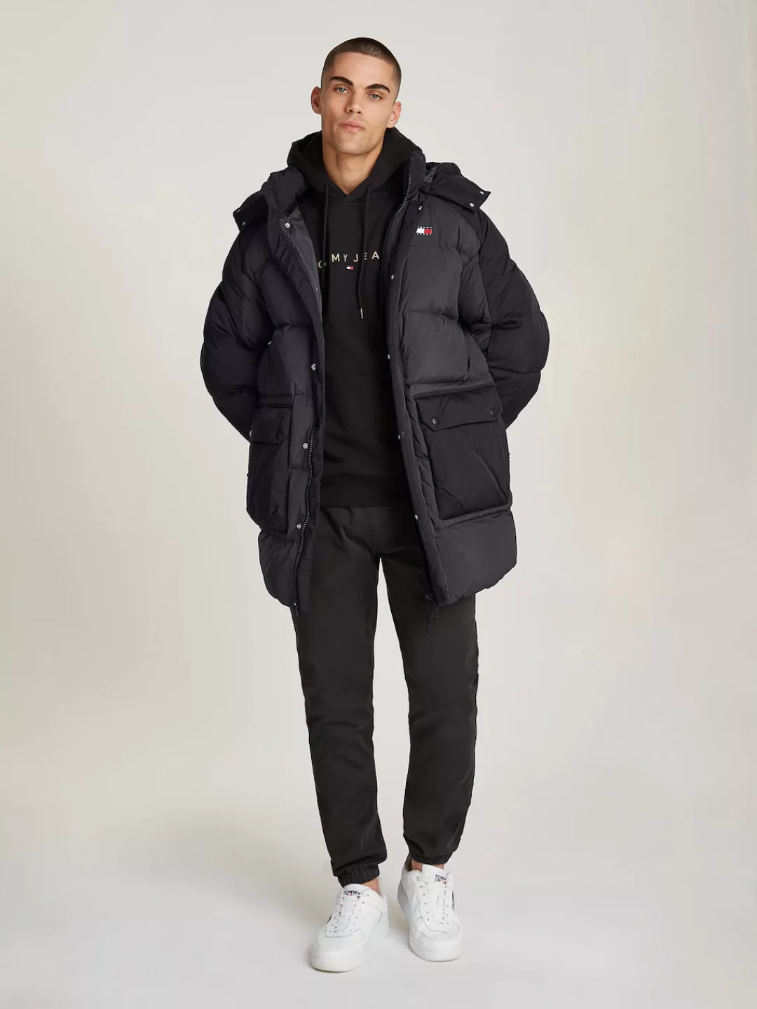 Tommy Jeans Steppmantel TJM TWO TONE PARKA kontrastfarbene Einsätze günstig online kaufen