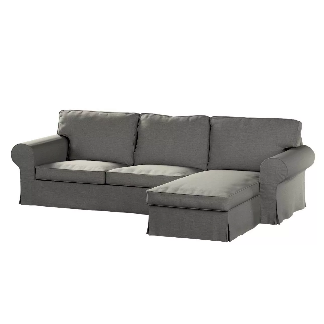 Bezug für Ektorp 2-Sitzer Sofa mit Recamiere, grau, Ektorp 2-Sitzer Sofabez günstig online kaufen