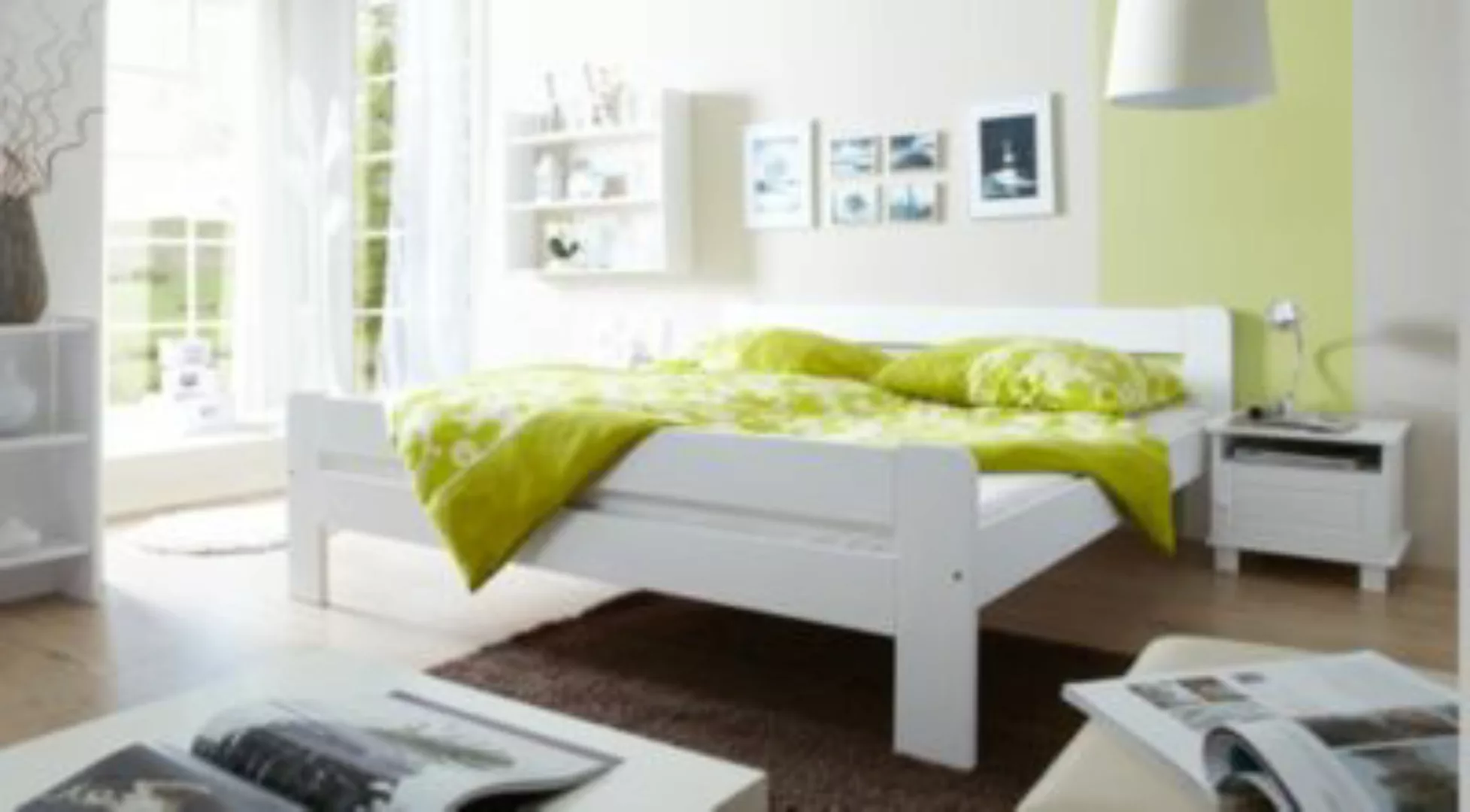 TICAA "Einzelbett ""Bert"" Kiefer Weiß 140 x 200 cm" weiß günstig online kaufen