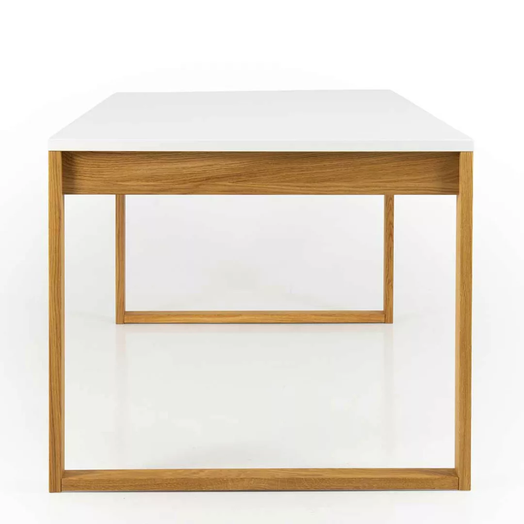 Esszimmer Tisch in Weiß und Eiche 180 cm breit günstig online kaufen