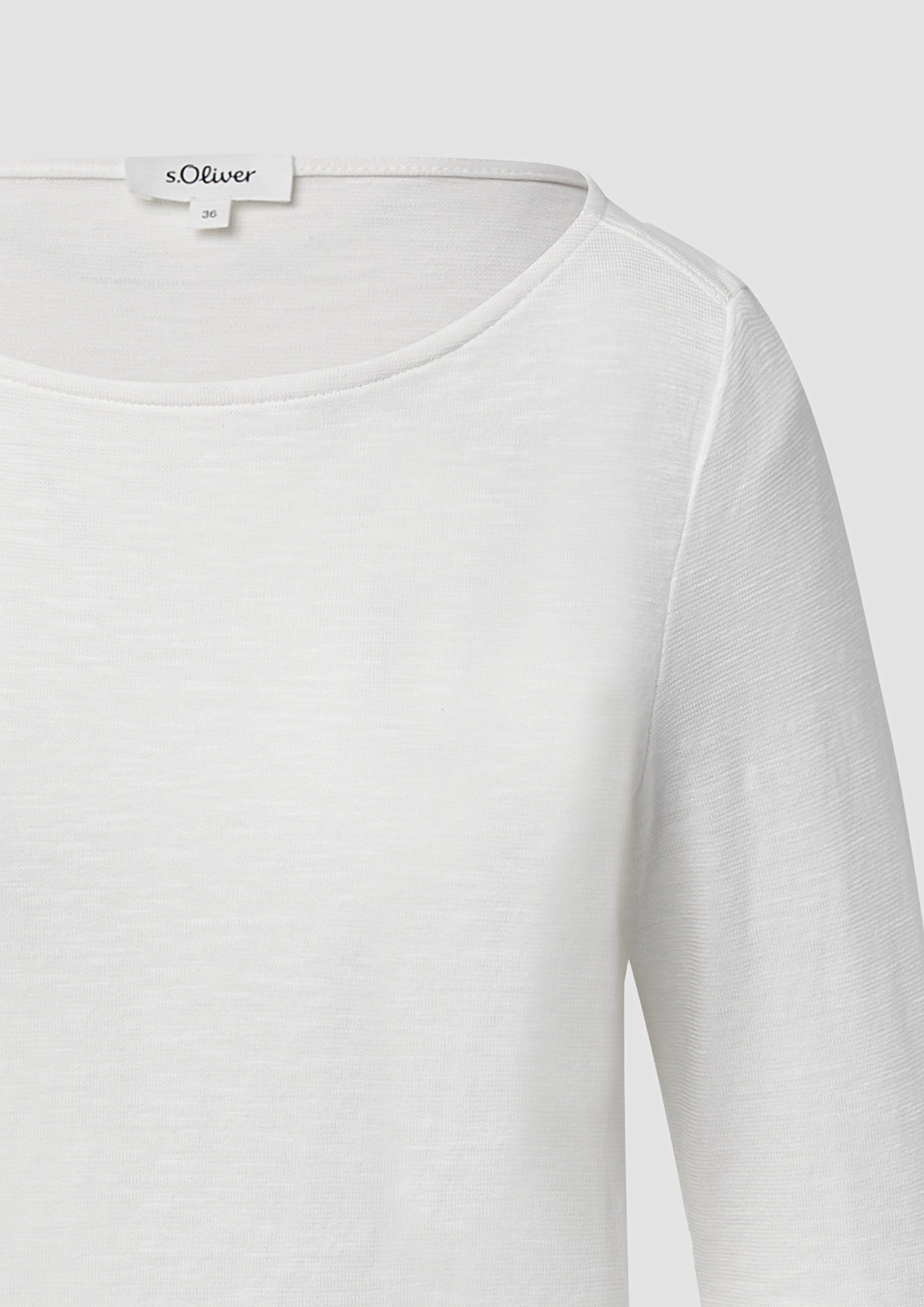 s.Oliver Langarmshirt Slim-Fit-Longsleeve aus Baumwollslub mit günstig online kaufen