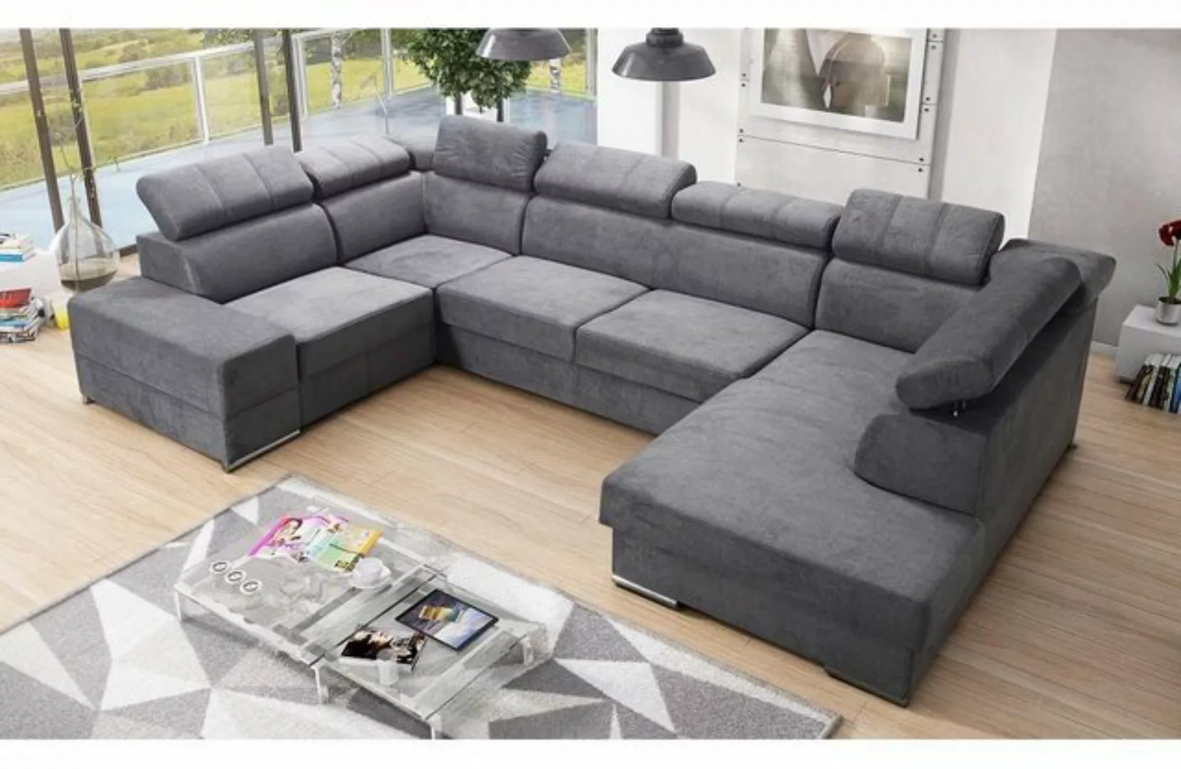 JVmoebel Ecksofa Beige U-Form Wohnlandschaft Ecksofa modernes Design Neu, M günstig online kaufen