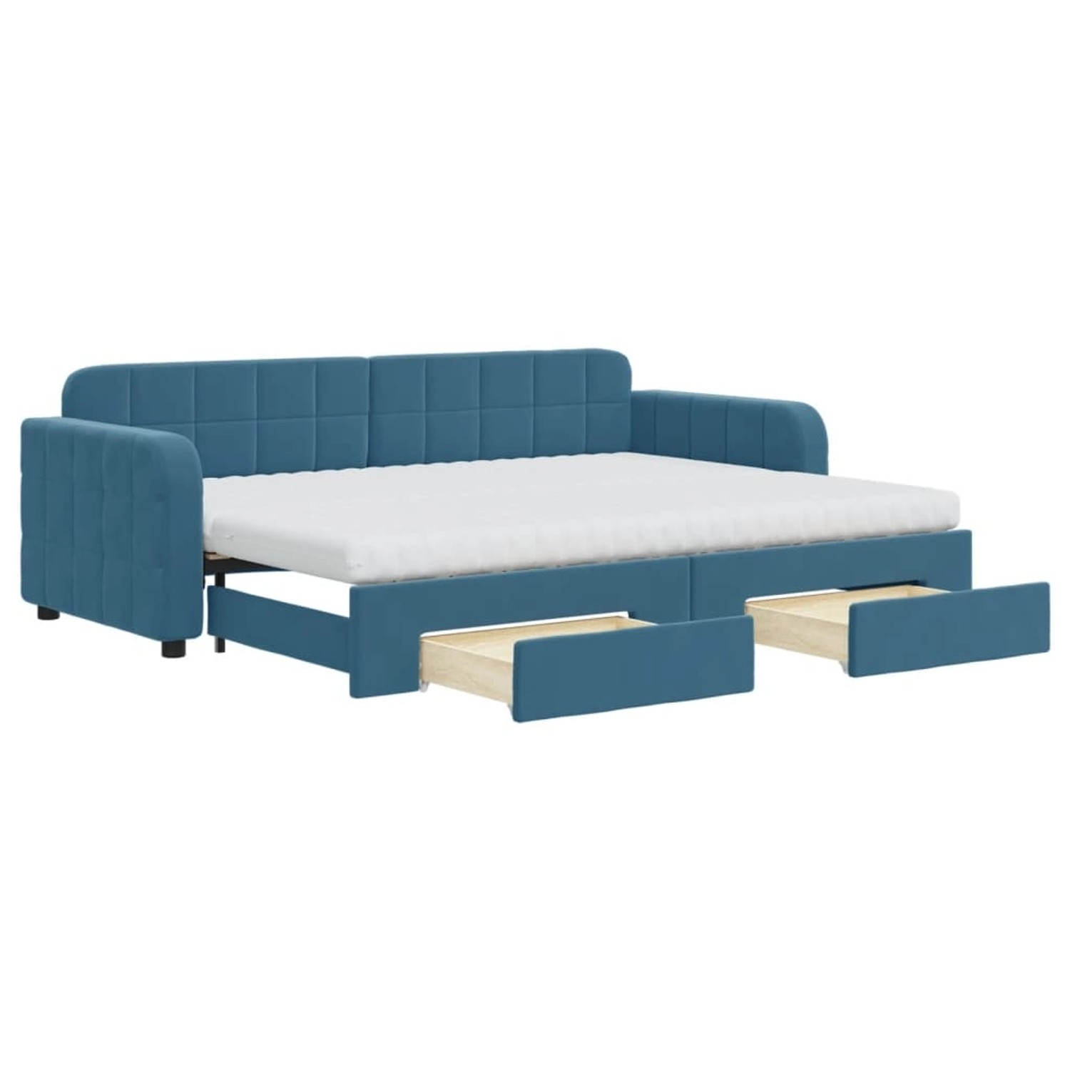 vidaXL Tagesbett Ausziehbar mit Schubladen Blau 80x200 cm Samt1881310 günstig online kaufen