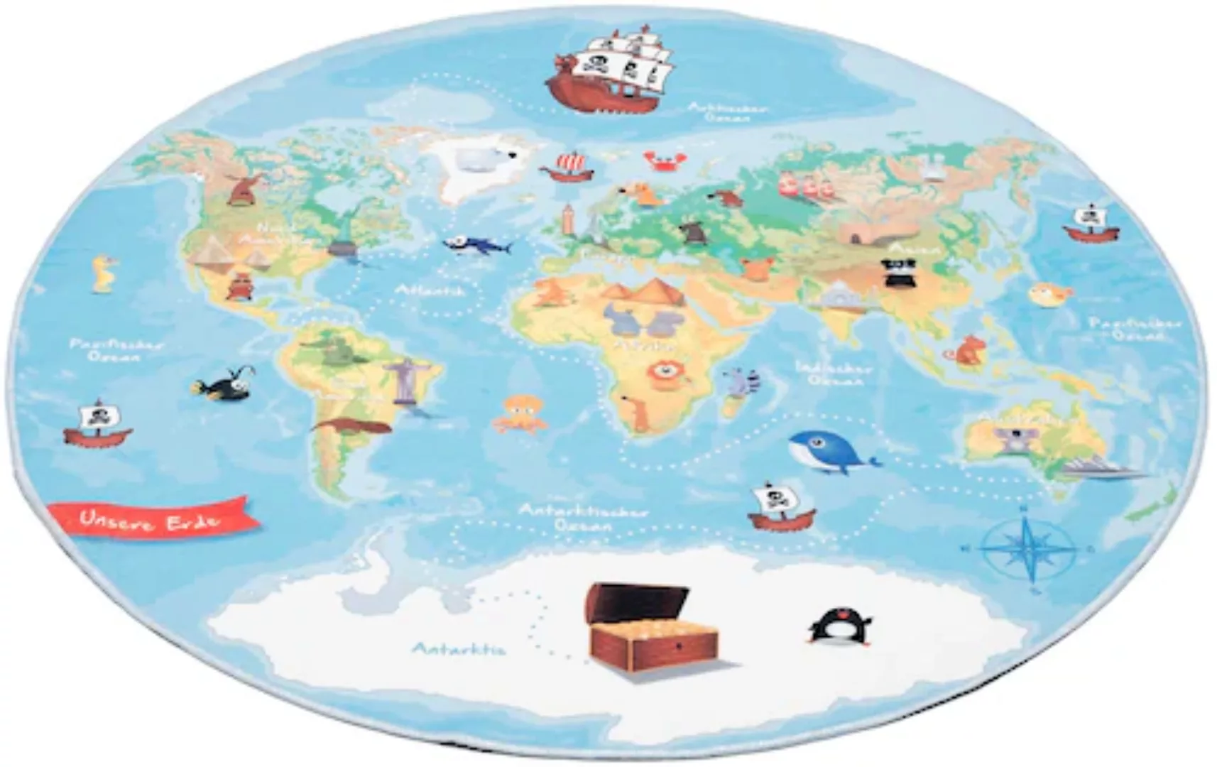 Böing Carpet Kinderteppich »Weltkarte«, rund günstig online kaufen