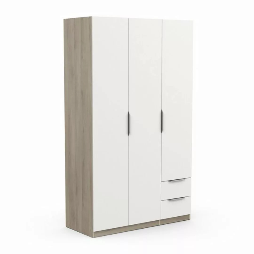 PREISBRECHER Drehtürenschrank GHOST in Matt weiß - 119,4x203x51,1cm (BxHxT) günstig online kaufen