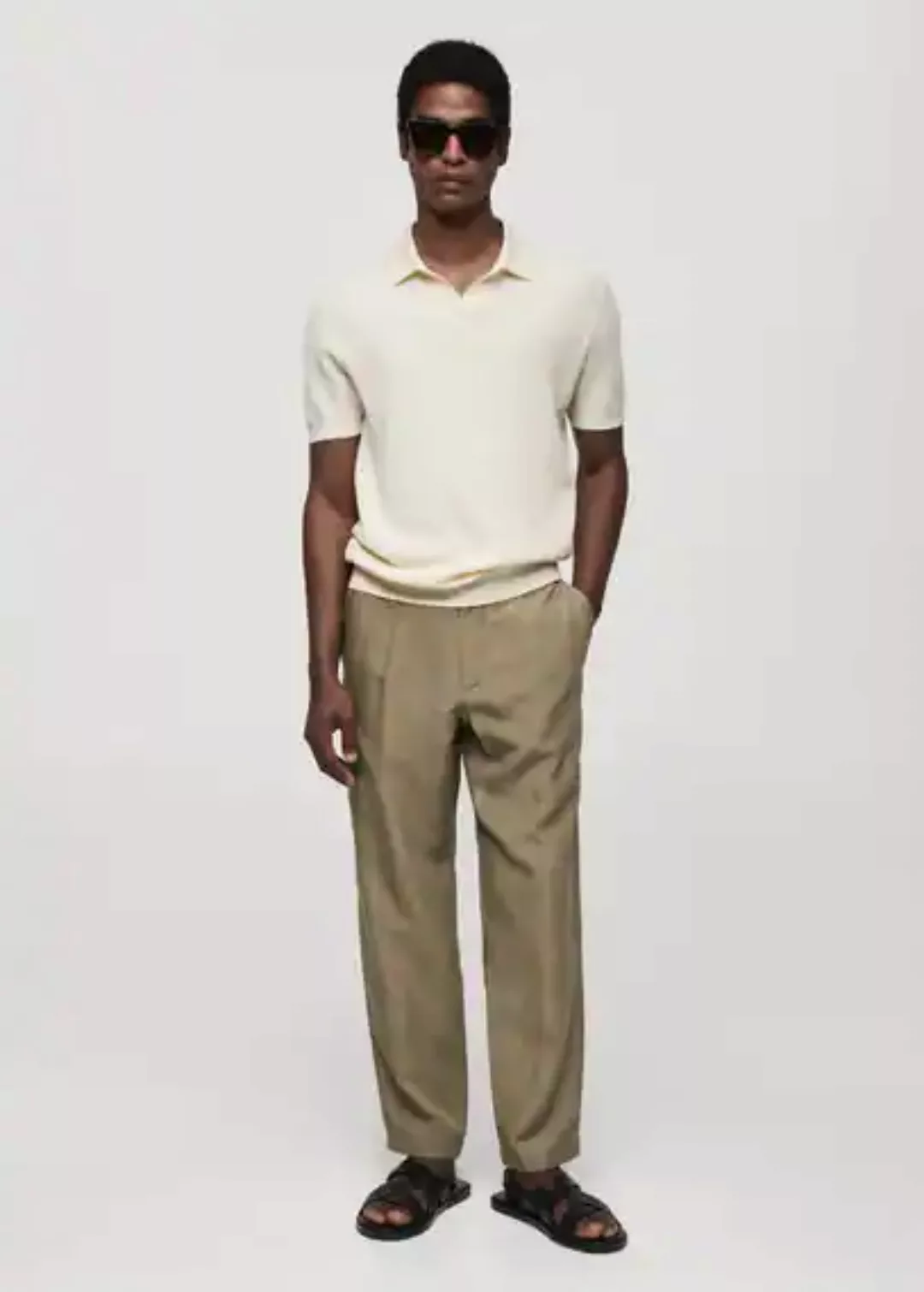 Geripptes Strick-Poloshirt aus Baumwolle günstig online kaufen