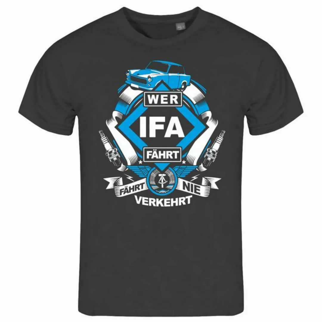 deinshirt Print-Shirt Herren T-Shirt Wer IFA fährt fährt nie verkehrt Trabi günstig online kaufen