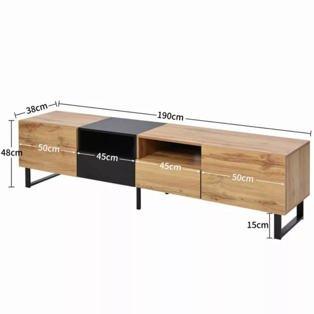 Odikalo TV-Schrank TV-Ständer Sideboard Lowboard geräumiger Stauraum Schubl günstig online kaufen