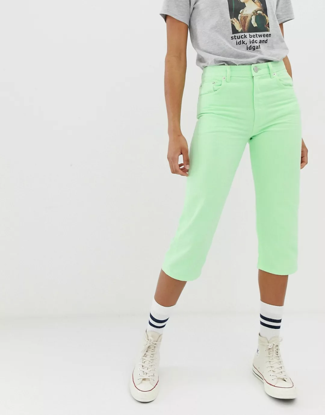 ASOS DESIGN – Florence Authentic – Jeans mit geradem Bein und kurzem Schnit günstig online kaufen