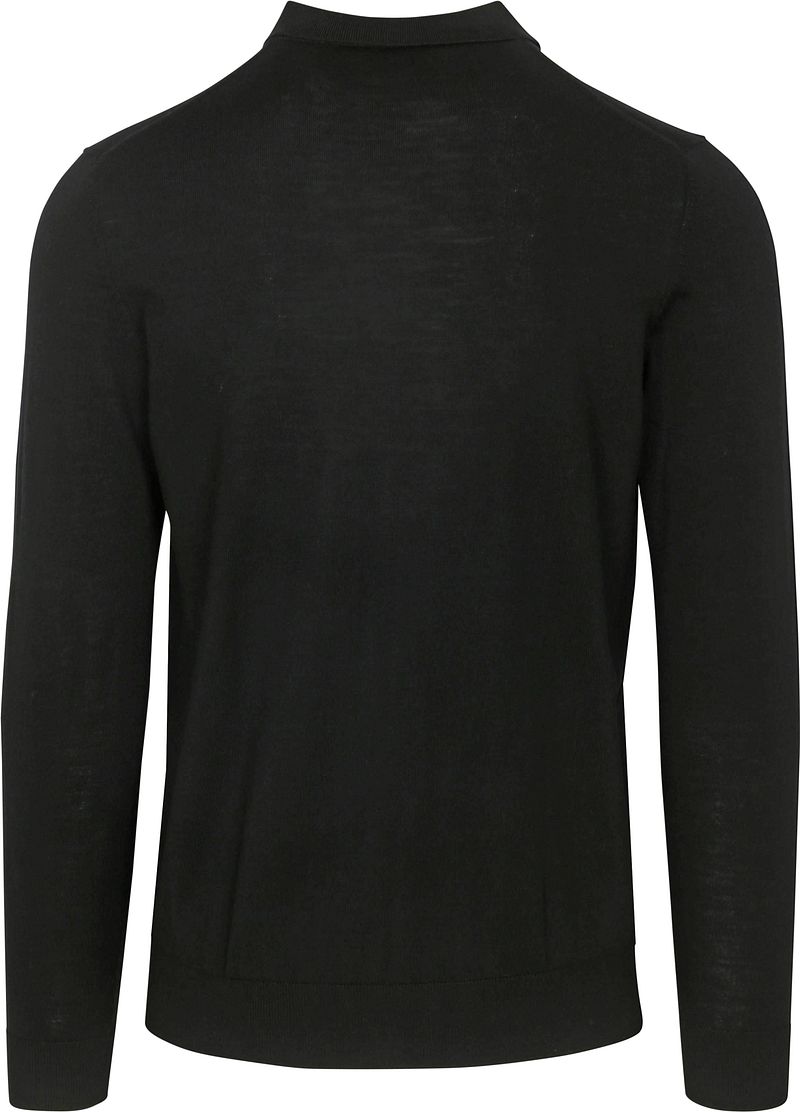 Profuomo Longsleeve Poloshirt Merinowolle Schwarz - Größe XXL günstig online kaufen