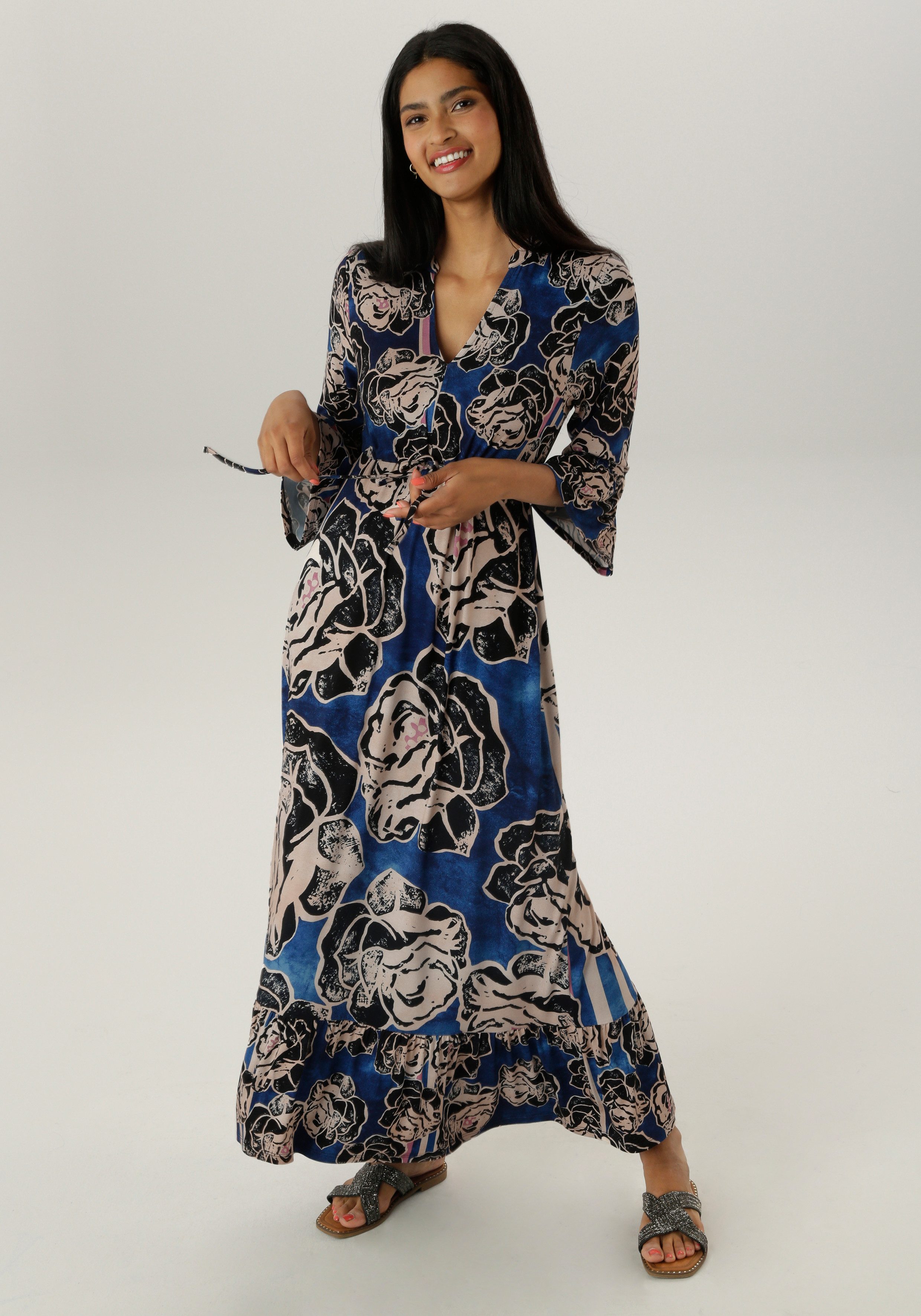 Aniston SELECTED Maxikleid mit Volant an günstig online kaufen