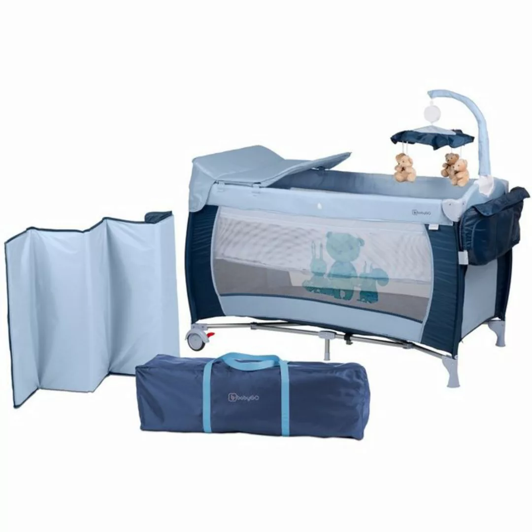 BabyGo Baby-Reisebett »Sleeper Deluxe, blau«, mit Musik-Mobile günstig online kaufen