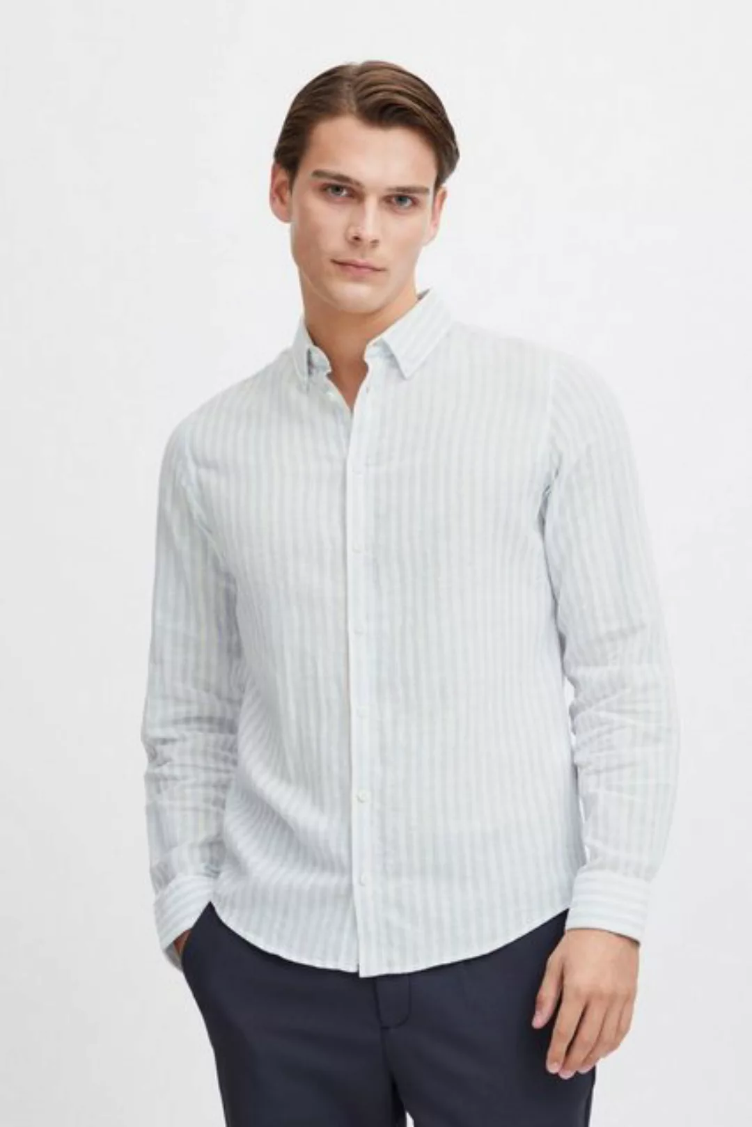 Casual Friday Langarmhemd CFAnton LS BD striped linen mix shirt sommerliche günstig online kaufen