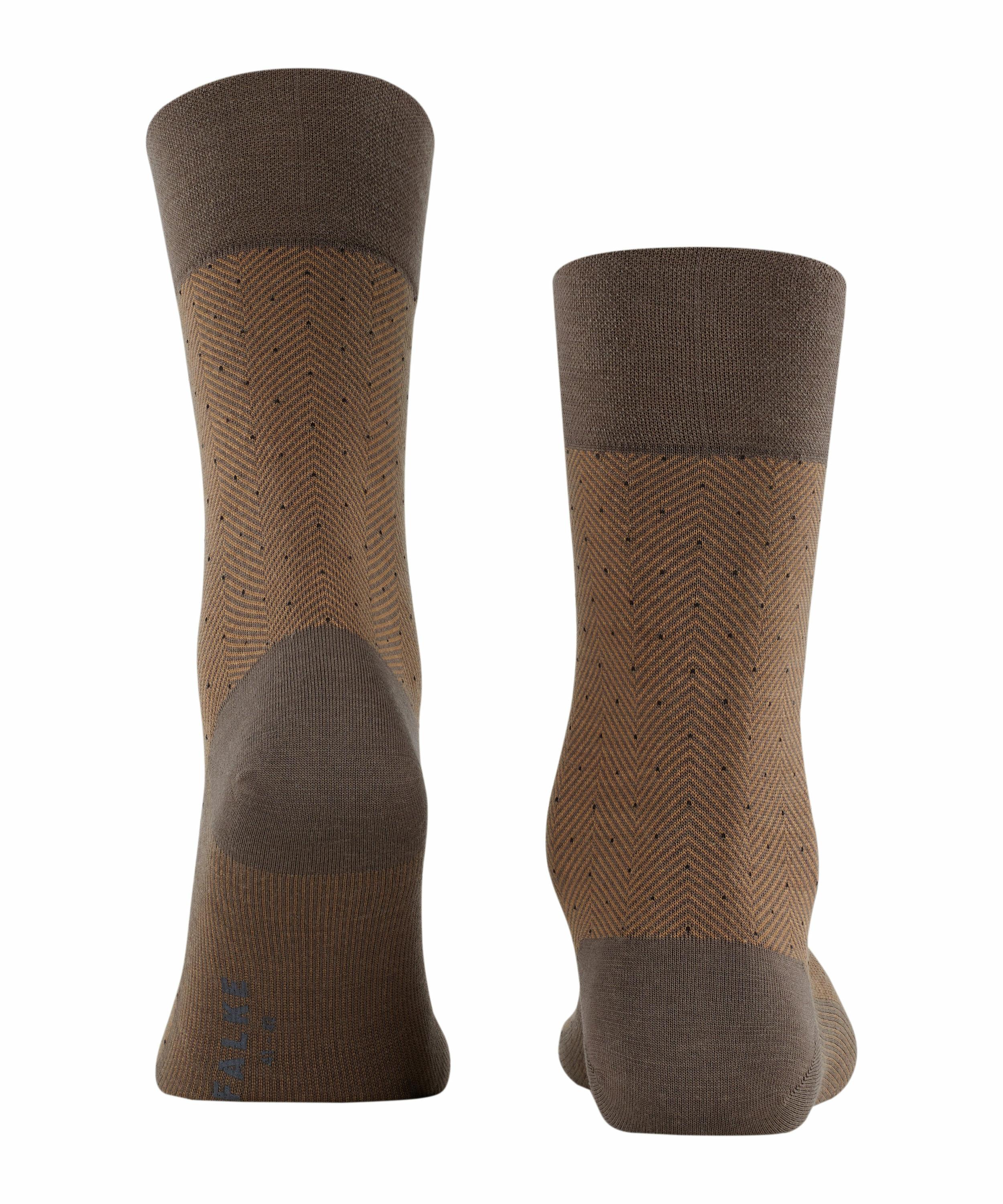 FALKE Sensitive Herringbone Herren Socken, 41-42, Braun, AnderesMuster, Sch günstig online kaufen
