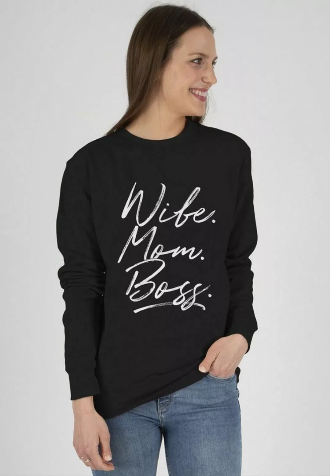 Shirtracer Sweatshirt Momlife - Wife Mom Boss. Best Mom Muttertagsgeschenke günstig online kaufen