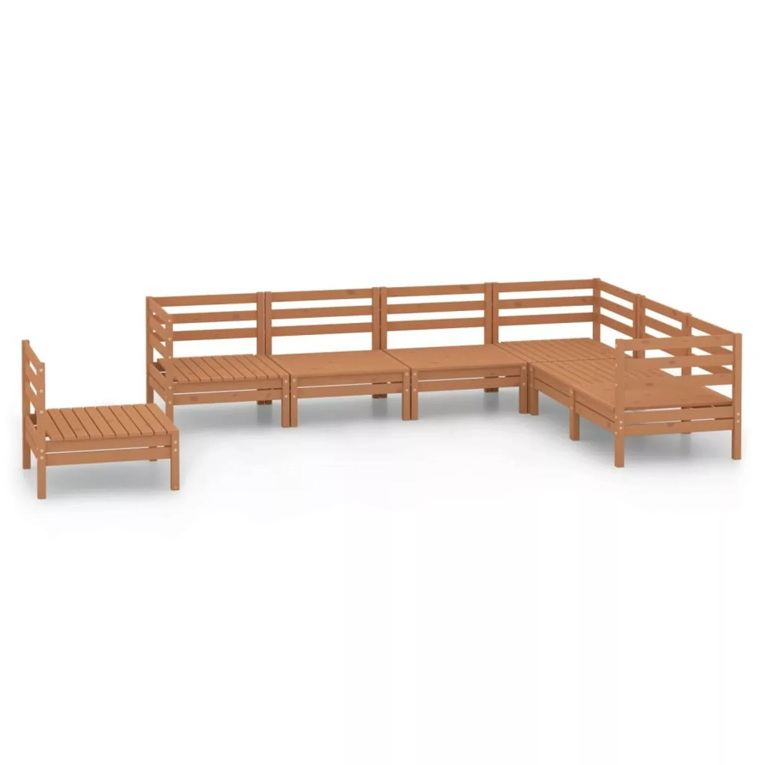 7-tlg. Garten-lounge-set Massivholz Kiefer Honigbraun günstig online kaufen