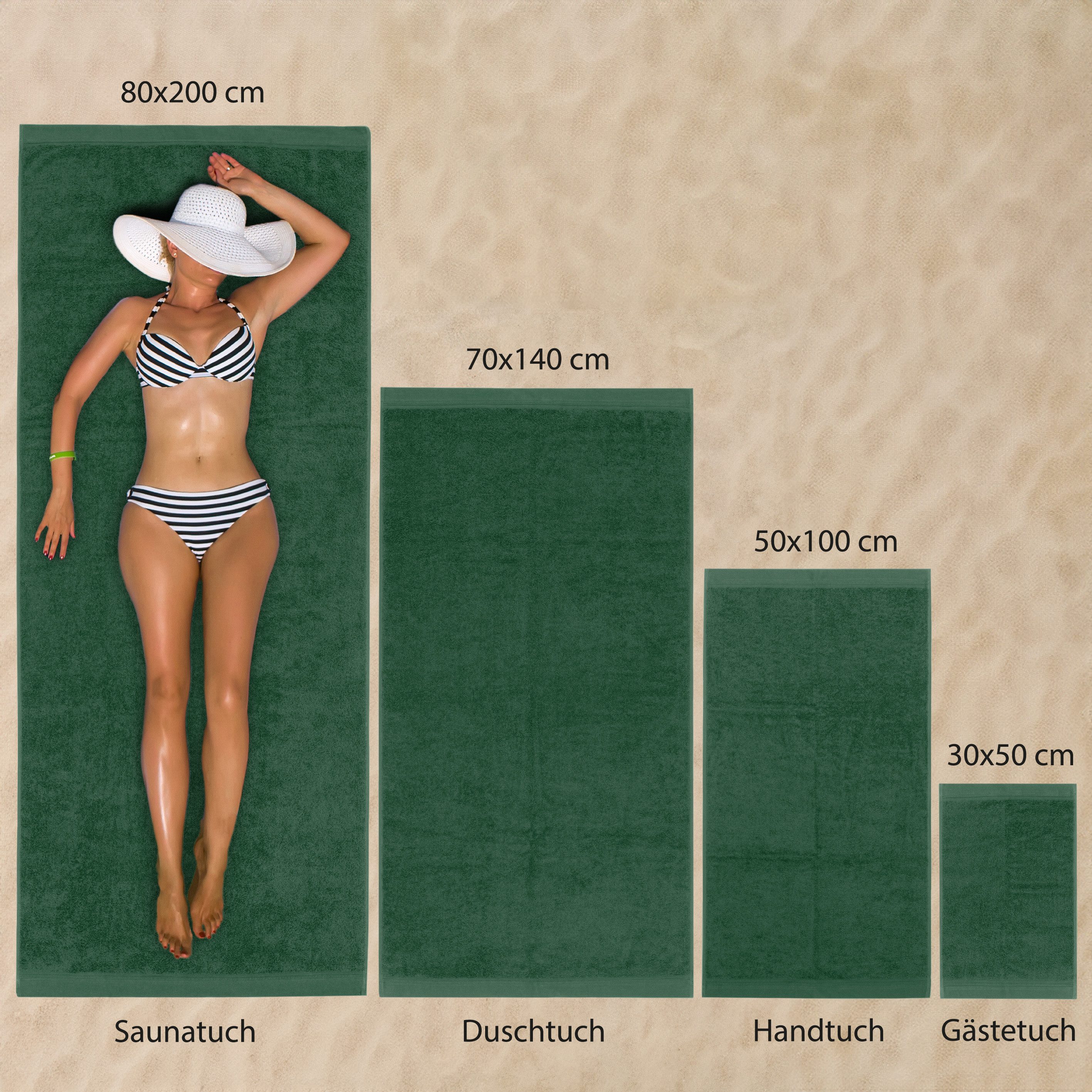 Hausfelder Handtücher Premium Saunatuch (Dunkelgrün, 1 günstig online kaufen