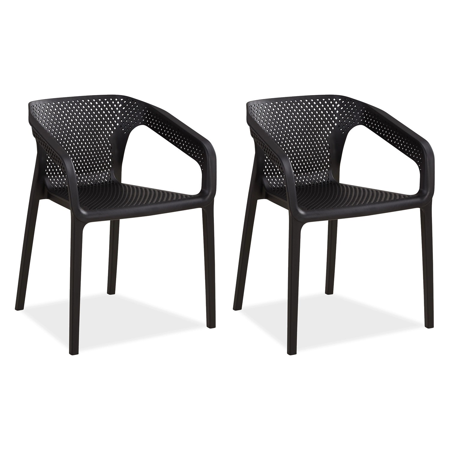 Homestyle4u Gartenstuhl 2er Set in Schwarz 2682 günstig online kaufen