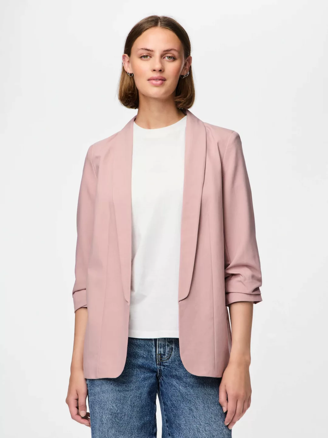 pieces Blusenblazer "PCBOSELLA 3/4 BLAZER NOOS", mit Faltendetail am Ärmel günstig online kaufen