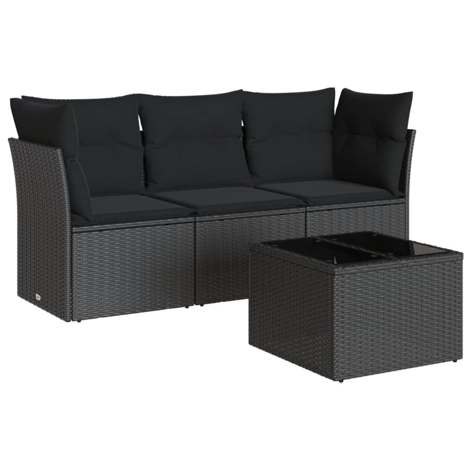 vidaXL 4-tlg Garten-Sofagarnitur mit Kissen Schwarz Poly Rattan Modell 6 günstig online kaufen