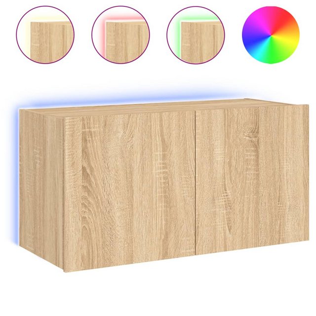 vidaXL TV-Schrank TV-Wandschrank mit LED-Leuchten Sonoma-Eiche 80x35x41 cm günstig online kaufen