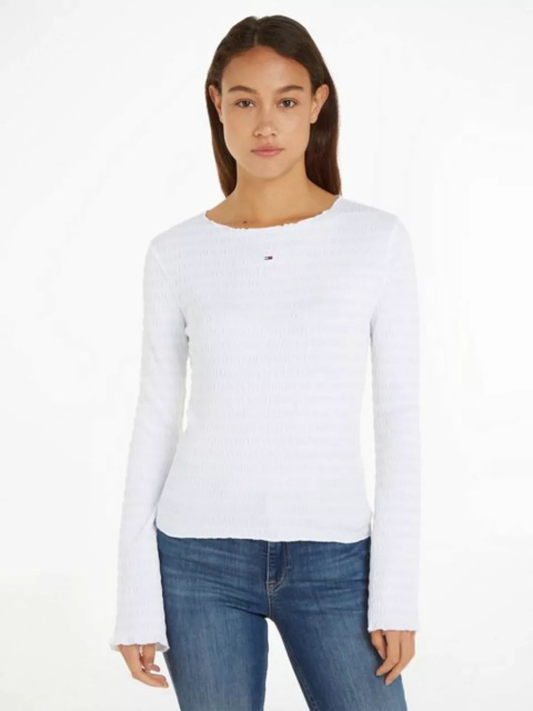 Tommy Jeans Langarmshirt TJW SLIM SMOCK TEE LS Mit Tommy Jeans Markenlabel günstig online kaufen