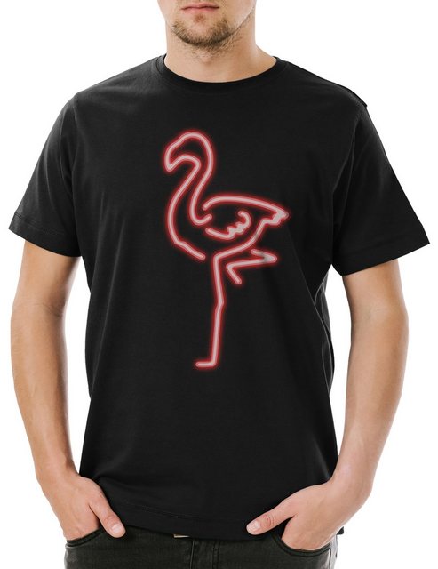 Urban Backwoods Print-Shirt Neon Flamingo Herren T-Shirt Herz Love Liebe Un günstig online kaufen