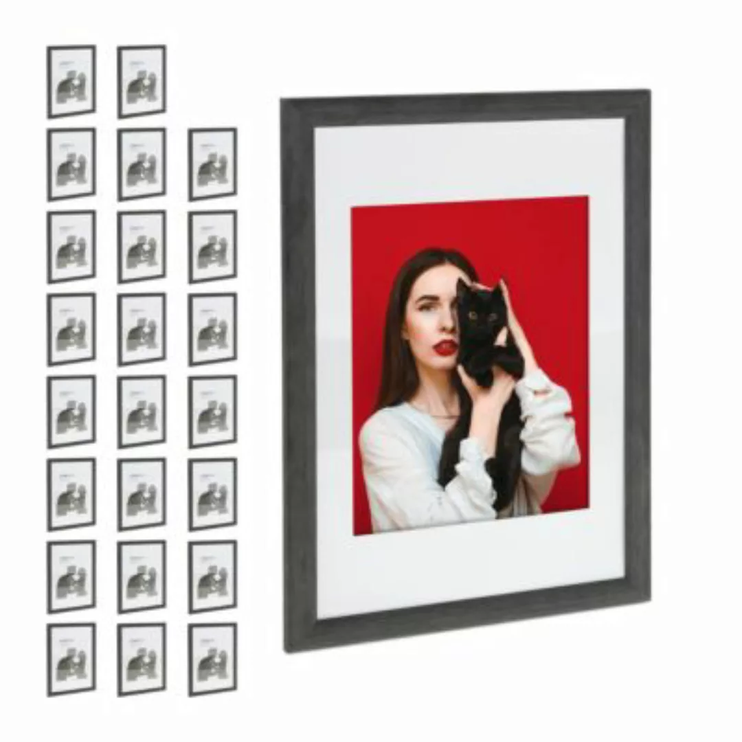 relaxdays 24 x Bilderrahmen 20x30 cm schwarz günstig online kaufen
