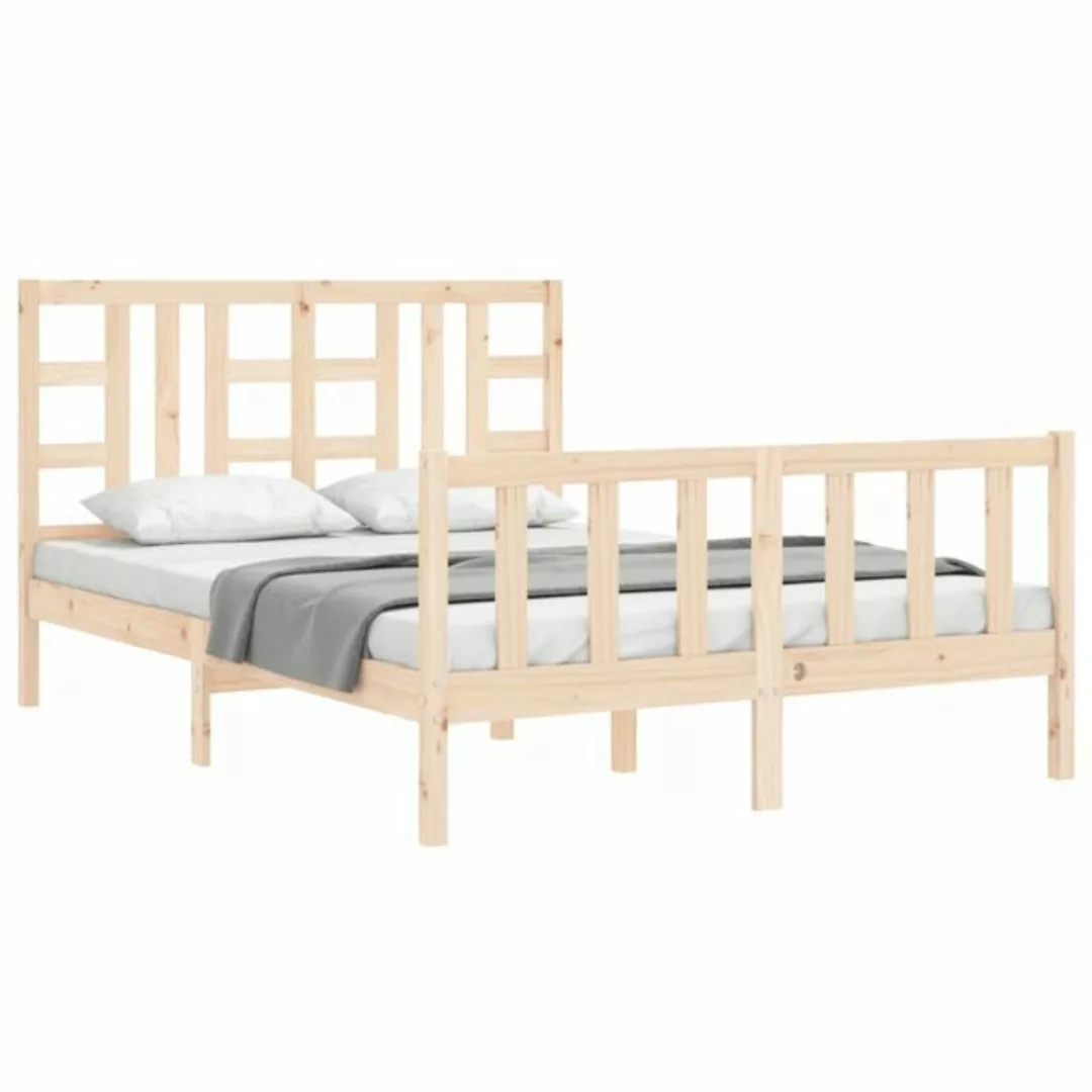 furnicato Bettgestell Massivholzbett ohne Matratze 140x190 cm Kiefernholz ( günstig online kaufen