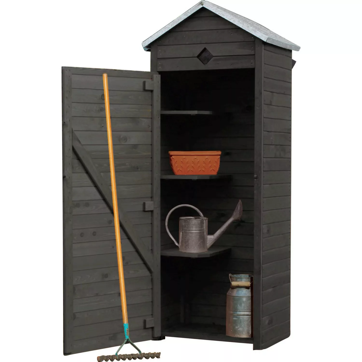 Promadino Gartenschrank Babylon Anthrazit (BxTxH) 78 x 49,5 x 194,5 cm günstig online kaufen