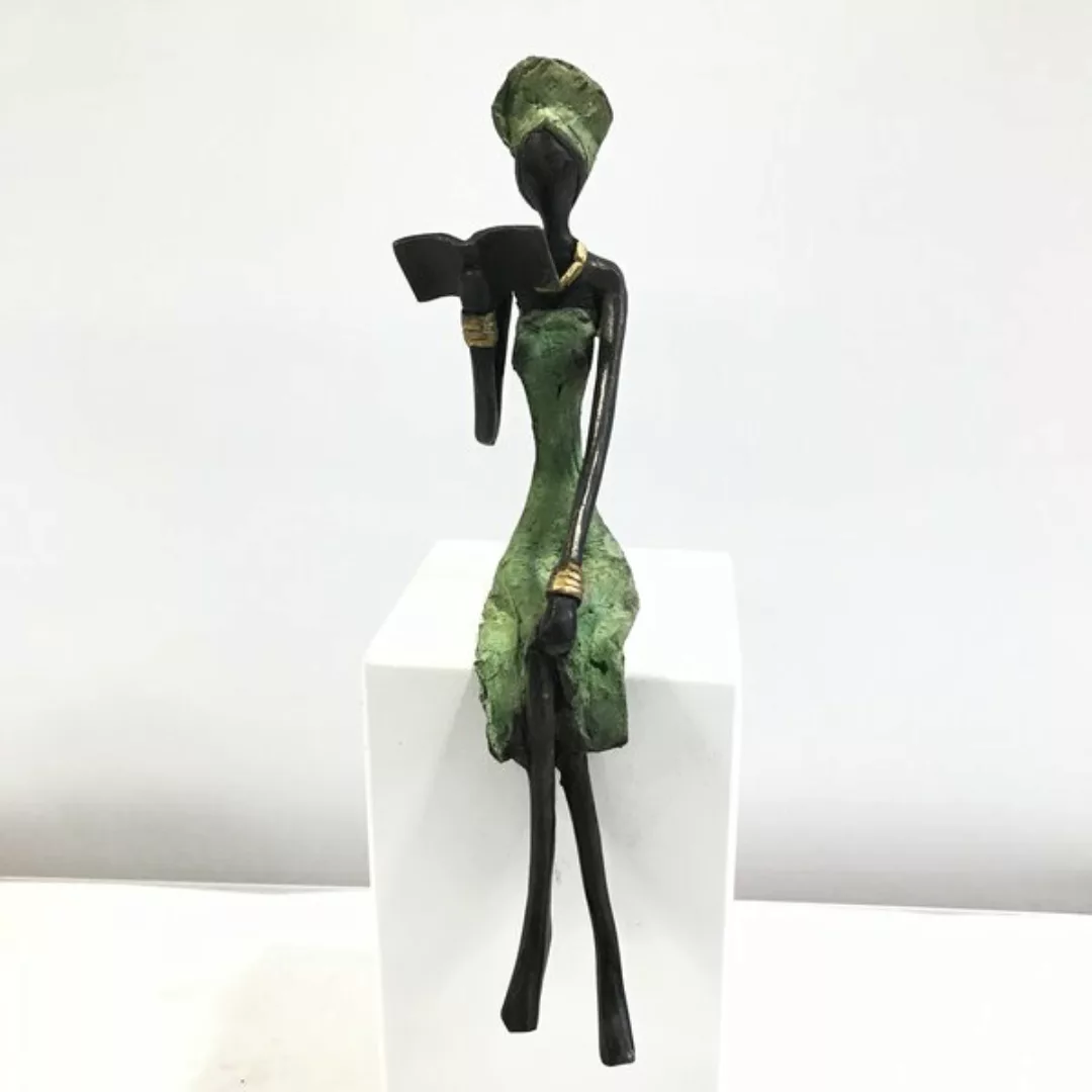 Bronze-skulptur "Lesende Frau" 25 Cm günstig online kaufen