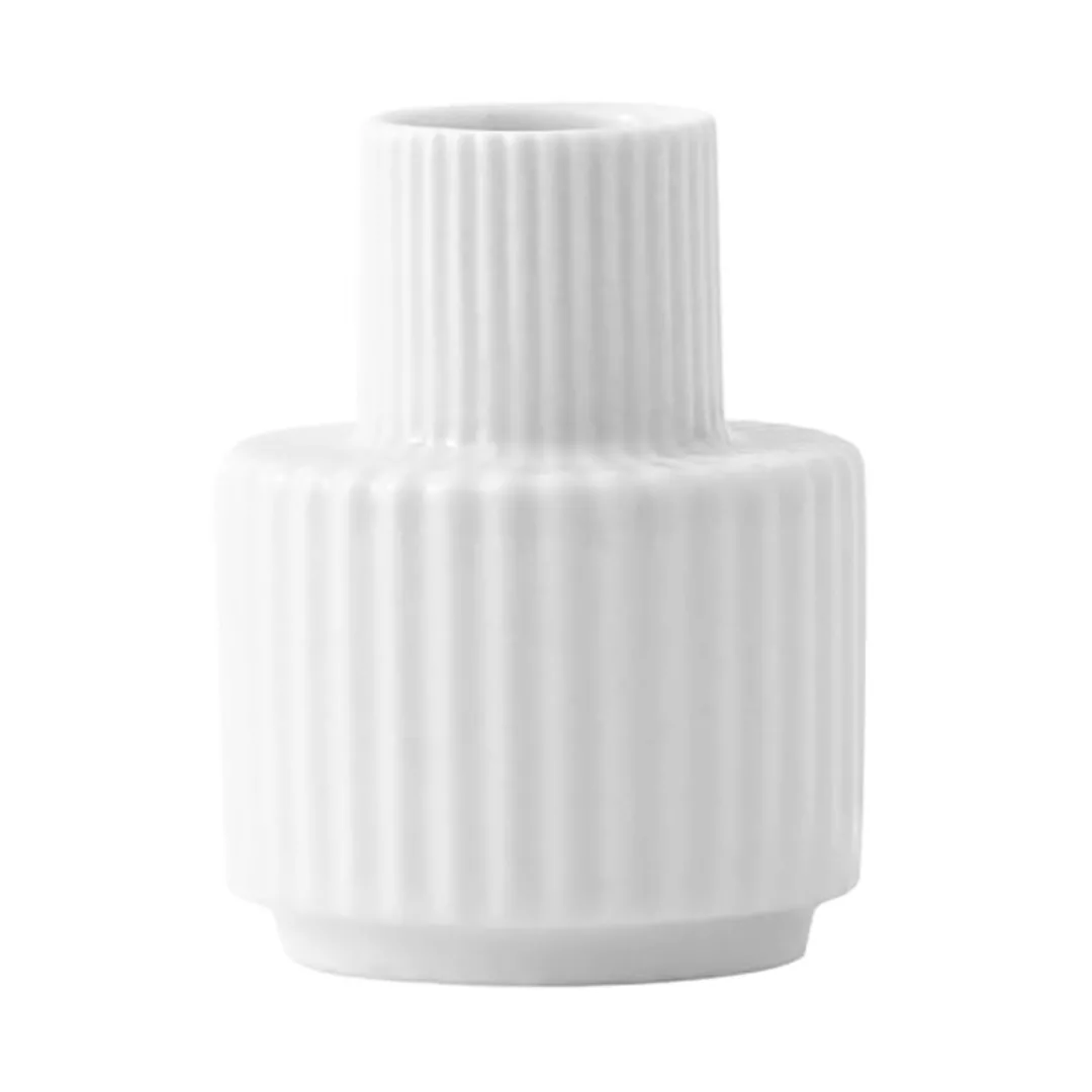 Lyngby Porcelæn - Kerzenhalter Porzellan H 7cm - weiß/Ø 5,5cm günstig online kaufen