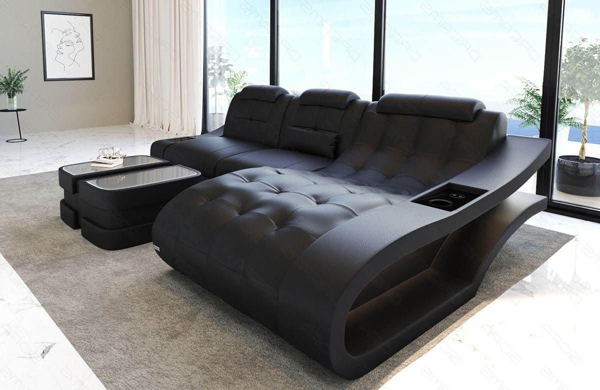 Sofa Dreams Ecksofa Leder Sofa Couch Elegante Ledercouch, L-Form Ledersofa günstig online kaufen