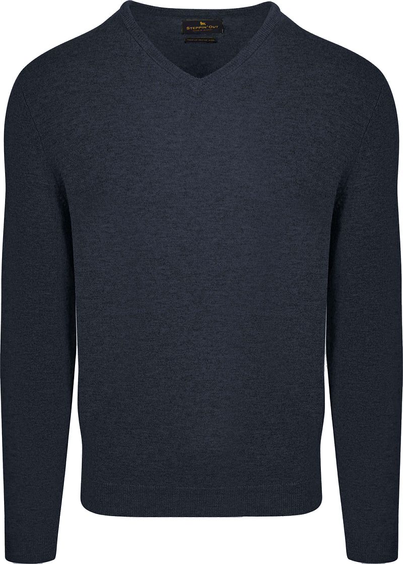 Steppin' Out Pullover V-Ausschnitt Merinowolle Navy - Größe XXL günstig online kaufen