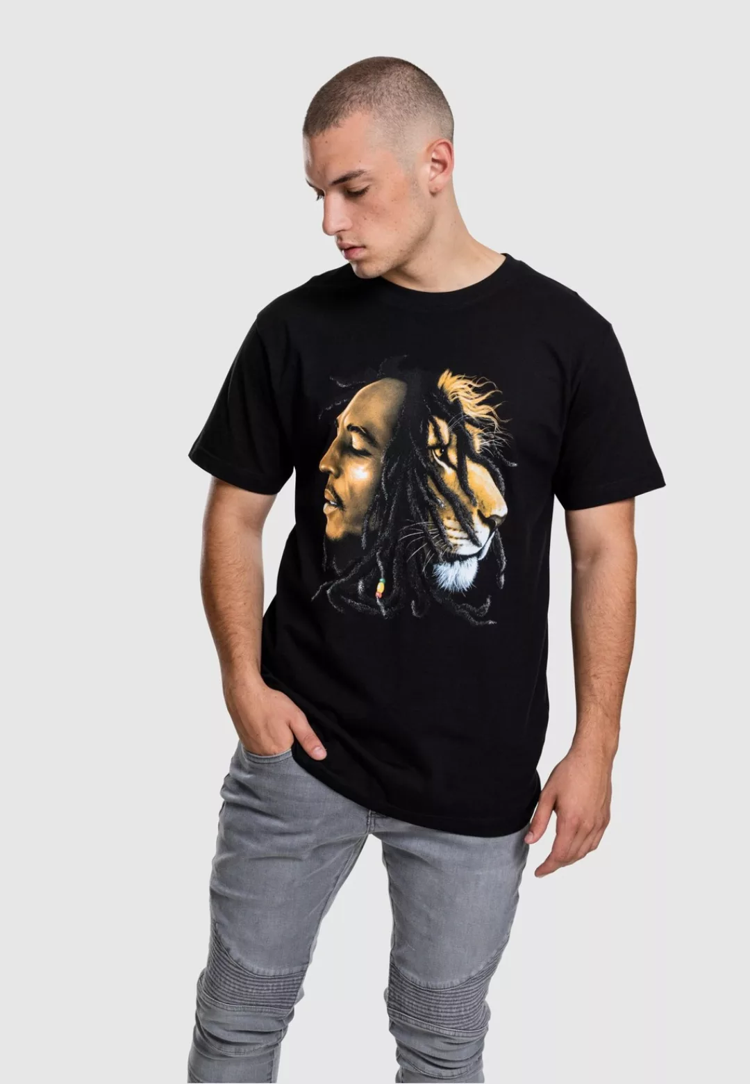 MisterTee T-Shirt "MisterTee Herren Bob Marley Lion Face Tee", (1 tlg.) günstig online kaufen