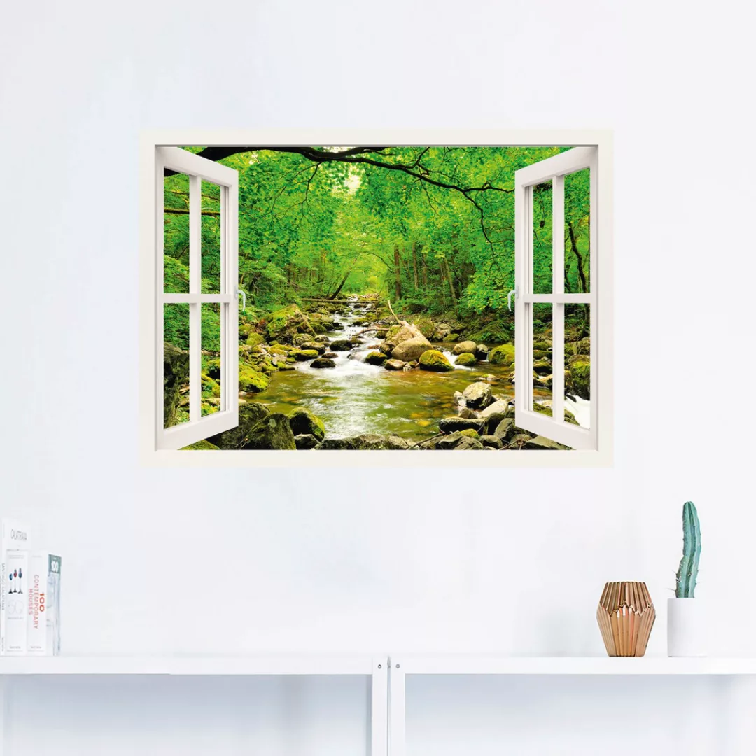 Artland Wandbild »Fensterblick Herbstwald Fluß Smolny«, Fensterblick, (1 St günstig online kaufen