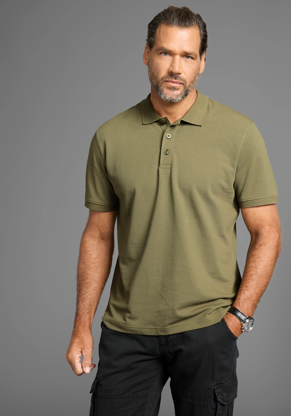 Mans World Poloshirt, Kurzarm, lockere Passform, unifarben günstig online kaufen