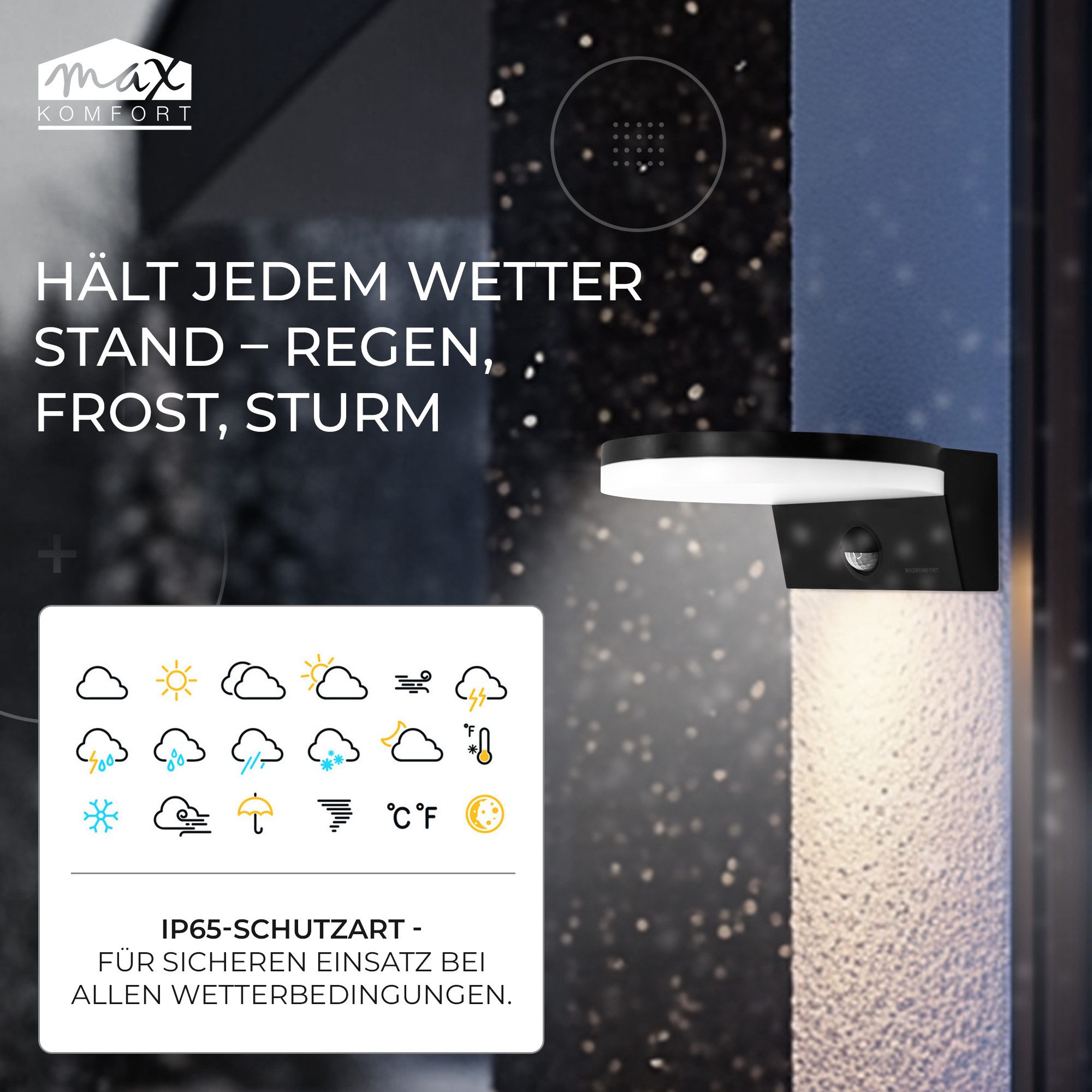 Maxkomfort Außen-Wandleuchte ZIRKON, LED fest integriert, günstig online kaufen
