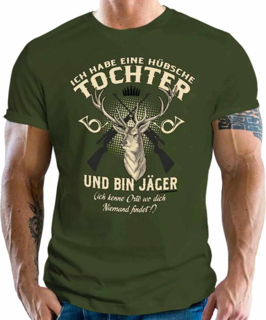 RAHMENLOS® T-Shirt ich habe eine hübsche Tochter und bin Jäger ... günstig online kaufen