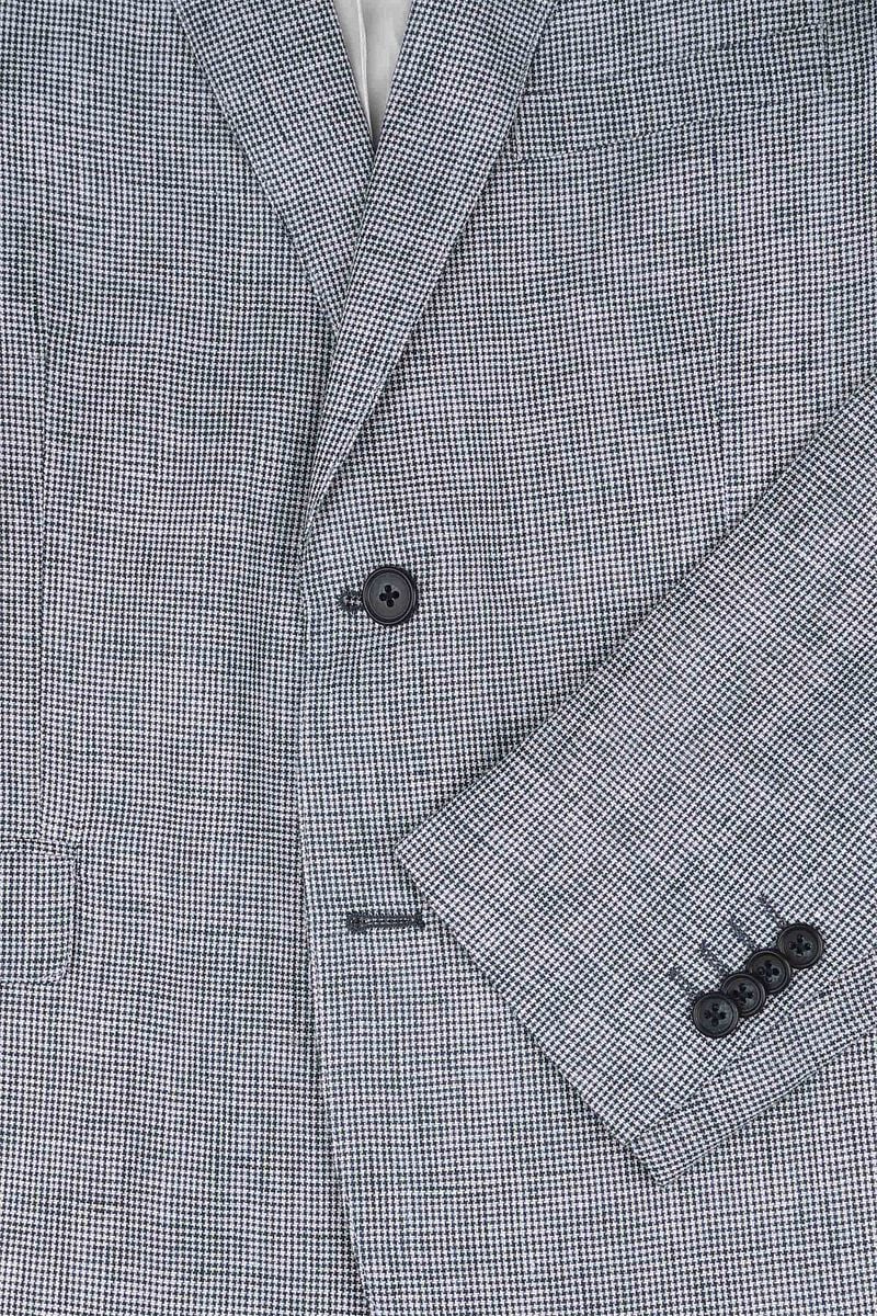 Suitable Blazer Pepita Leinen Blau - Größe 54 günstig online kaufen
