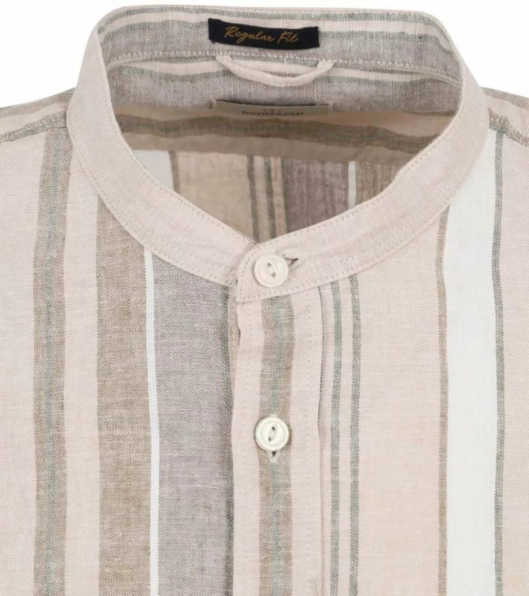 Dstrezzed Hemd Mao Streifen Beige - Größe M günstig online kaufen