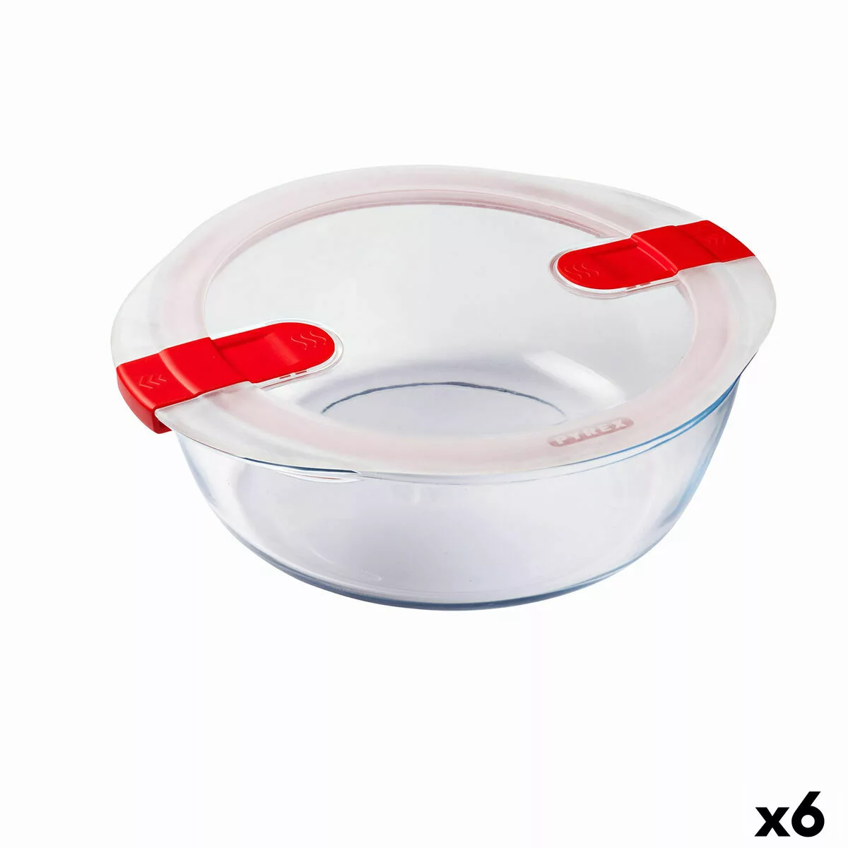 Lunchbox Hermetisch Pyrex Cook & Heat Rot 2,3 L 26 X 23 X 8 Cm Glas (6 Stüc günstig online kaufen