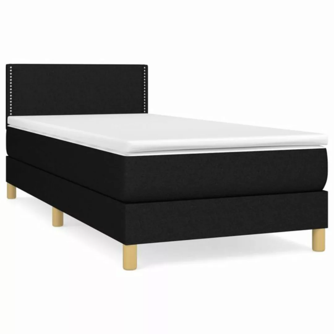 vidaXL Boxspringbett Boxspringbett mit Matratze Schwarz 90x200 cm Stoff Bet günstig online kaufen