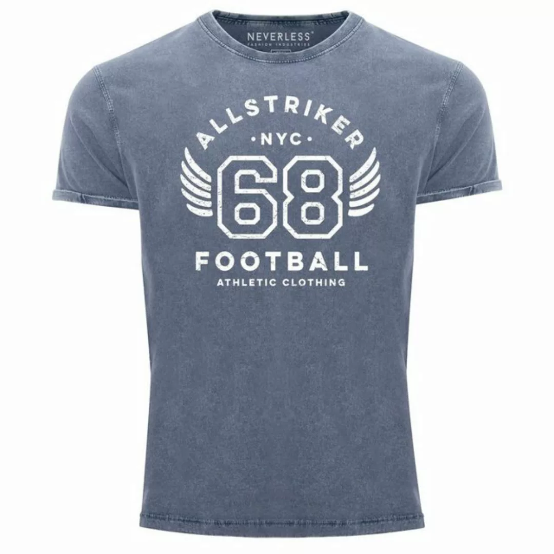 Neverless Print-Shirt Herren Vintage Shirt College NYC 68 Football Athletic günstig online kaufen