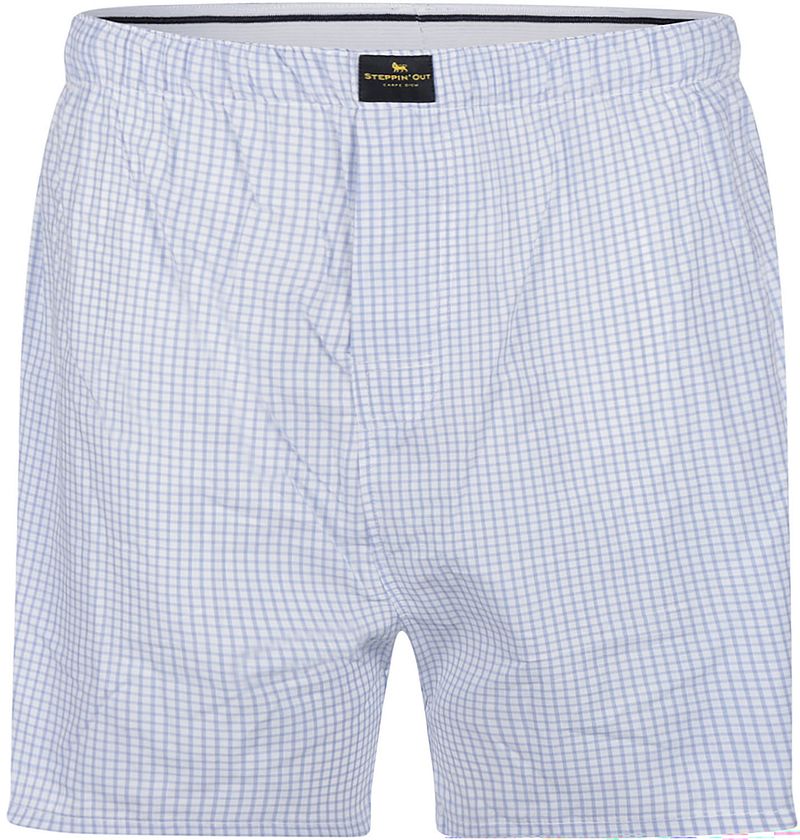 Steppin' Out Boxershort Karos Hellblau - Größe S günstig online kaufen