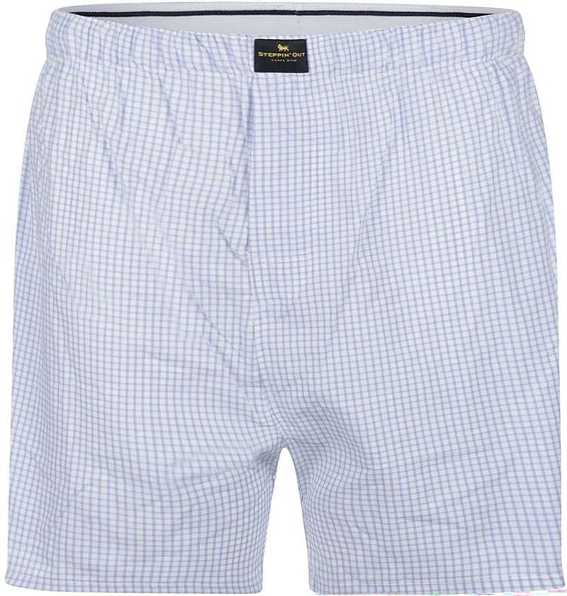 Steppin' Out Boxershort Karos Hellblau - Größe M günstig online kaufen