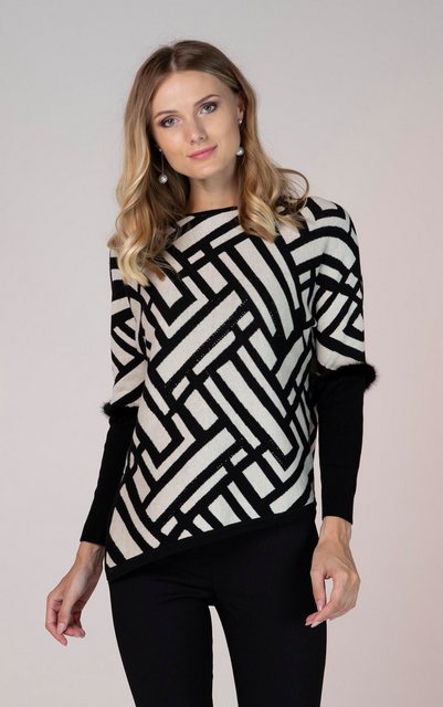 Passioni Strickpullover mit einem geometrischen Muster und asymmetrischen S günstig online kaufen