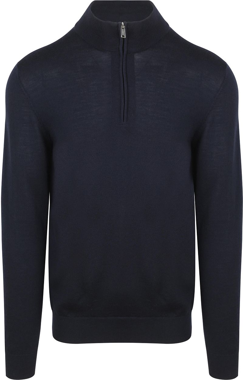 Profuomo Half Zip Pullover Merinowolle Navy  - Größe L günstig online kaufen