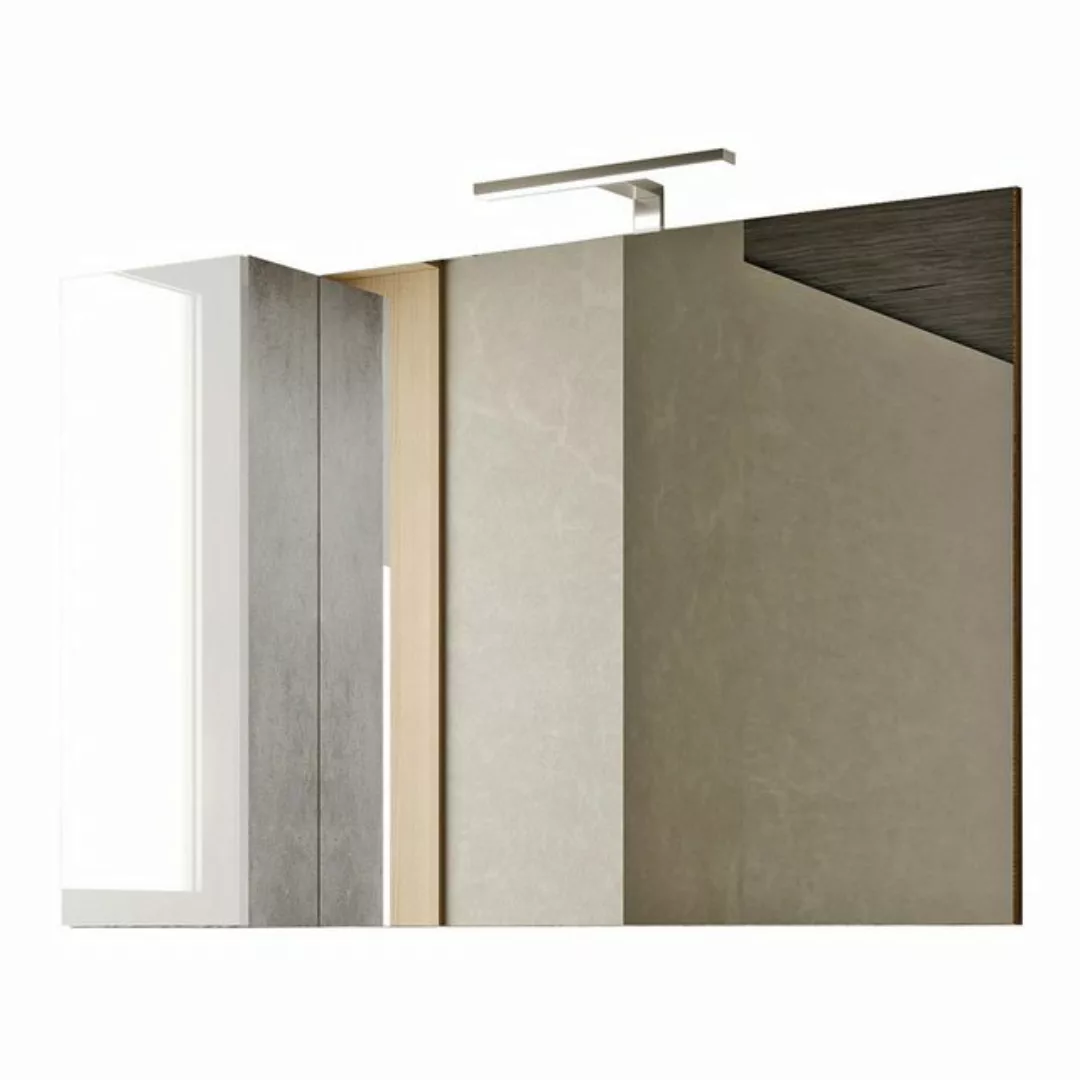 expendio Badezimmerspiegelschrank Hardo 6 Weiß / Betonoptik 110x75x18 cm günstig online kaufen